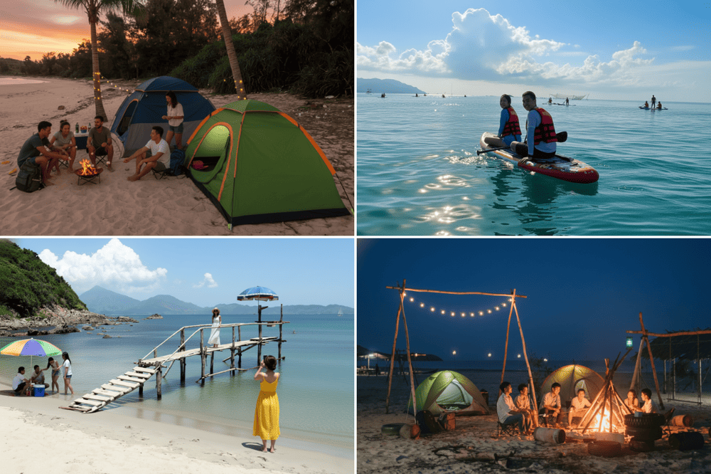 Một số hoạt động tại biển Tiên Sa.